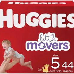 Huggies Little Movers Baby Diapers, Size 5, 44Ct