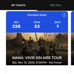 4 Tickets To Maná