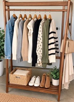 NEW Wooden Clothing Rack