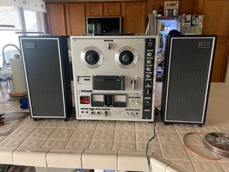 Vintage Sony TC - 630 reel to reel 3 head stereo tape recorder w speaker,