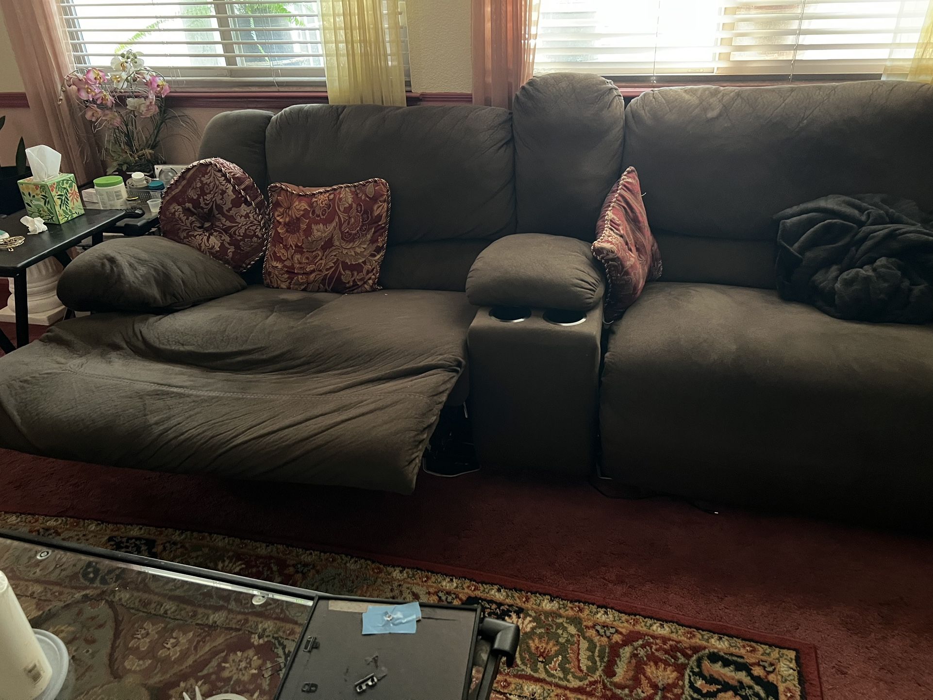 Recliner Couch With Two Brand New Recliners Still In The Box And One Small Kids Recliner