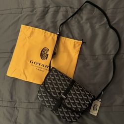 Designer leather black and brown crossbody bag