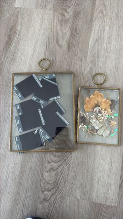 Brass Glass Double-Sided Hanging Frames – Set of 2 - Must go today 10/1 - moving sale