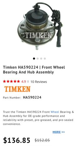 Timken HA590224 | Front Wheel Bearing And Hub Assembly