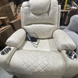 Power Lift Recliner Chair with Heat & Massage for Big and Tall Elderly, Single Motor Infinite Position Recliner for Living Room & Home Theater, with U