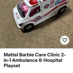BARBIE CARE CLINIC • Doll Vehicle Ambulance 