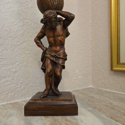 Rare Atlas Statue Wooden Carved. $600 Or Best Offer