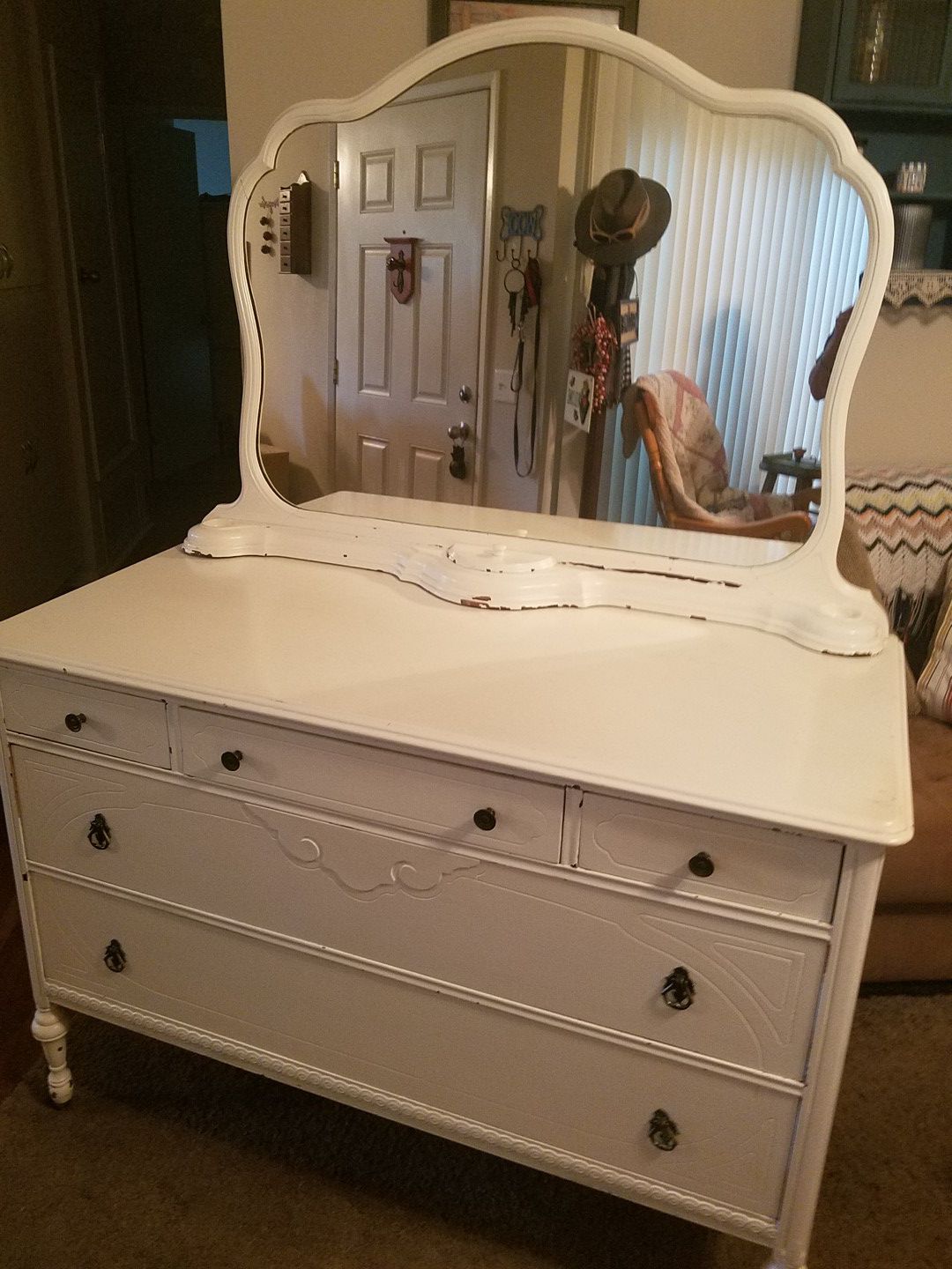 $150...A True Antique "Original 1920's" Dresser with Mirror. Dimensions listed below.