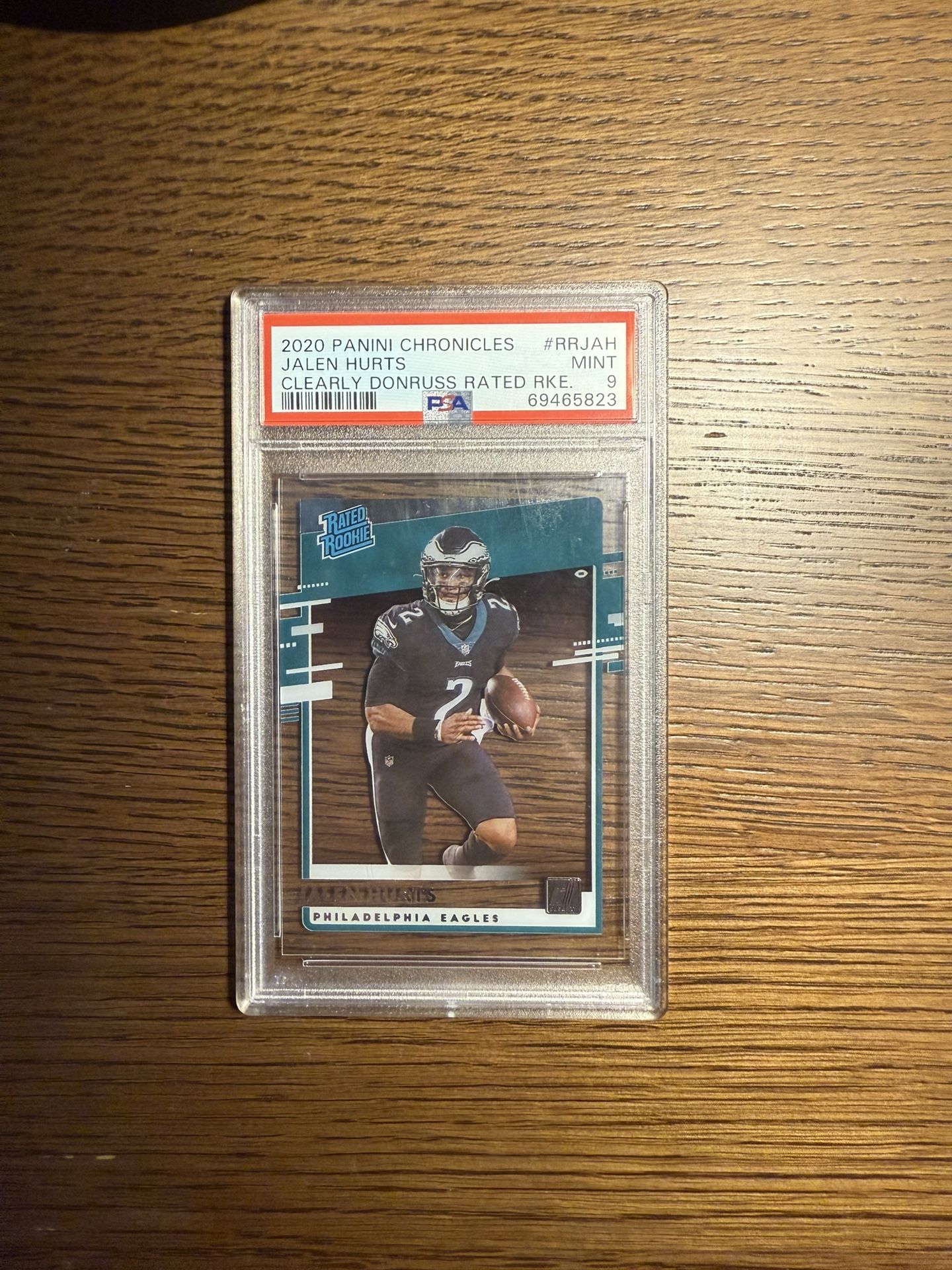 JALEN HURTS RATED ROOKIE CHRONICLES CLEARLY PSA 9