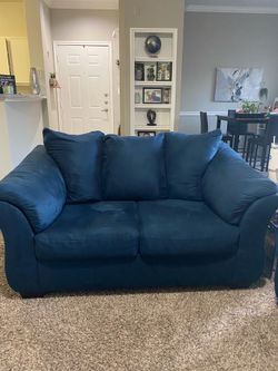 Blue Sofa Loveseat