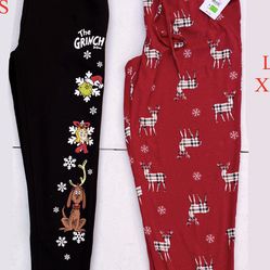 Christmas Grinch and Reindeer Joggers Leggings Pants