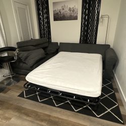 Gray Pull Out Sectional Sofa