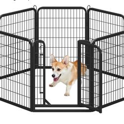Dog Playpen Outdoor, 32 inch 8 Panels Dog Pen Indoor Heavy Duty Puppy Exercise Pen Metal Pet Fence for RV Camping/Yard/Garden