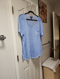 Womens 2X Style & Co. Blue Short Sleeve T-Shirt