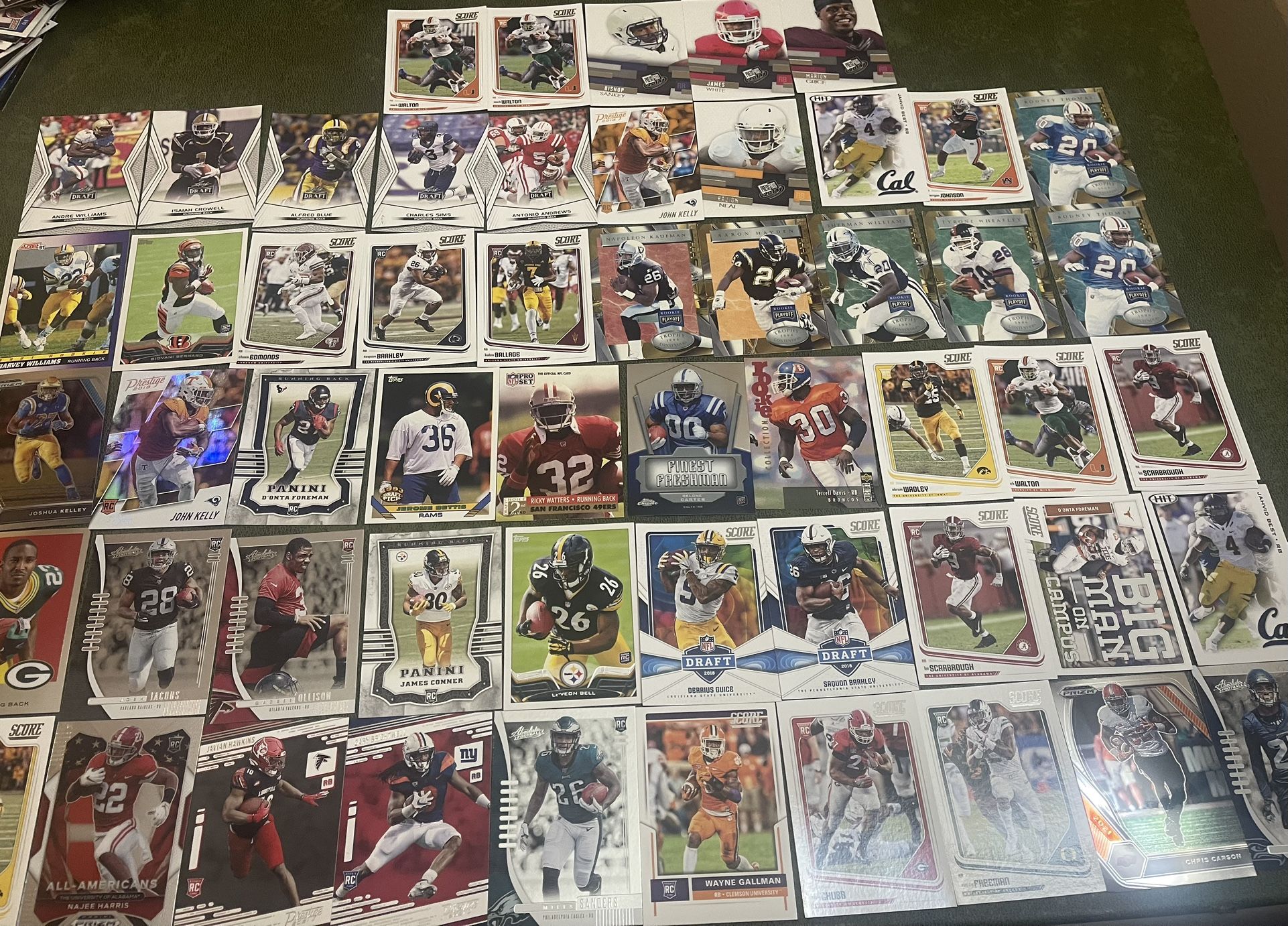 Lot Of 55 NFL Running Back Rookie Cards