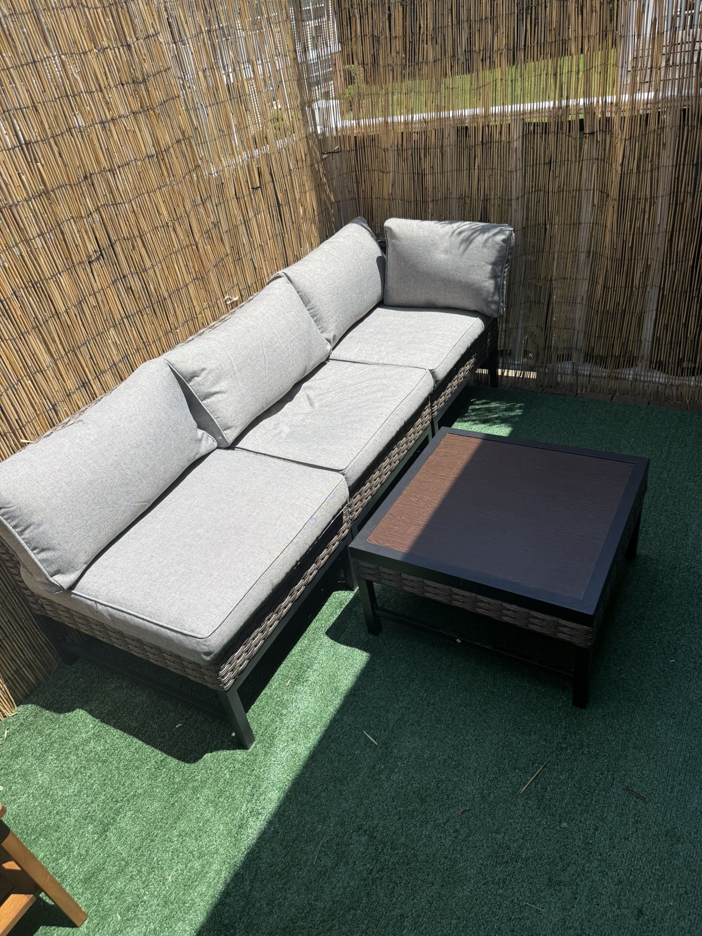 Hesse 3-person Patio Conversation Set With Cushions And Table