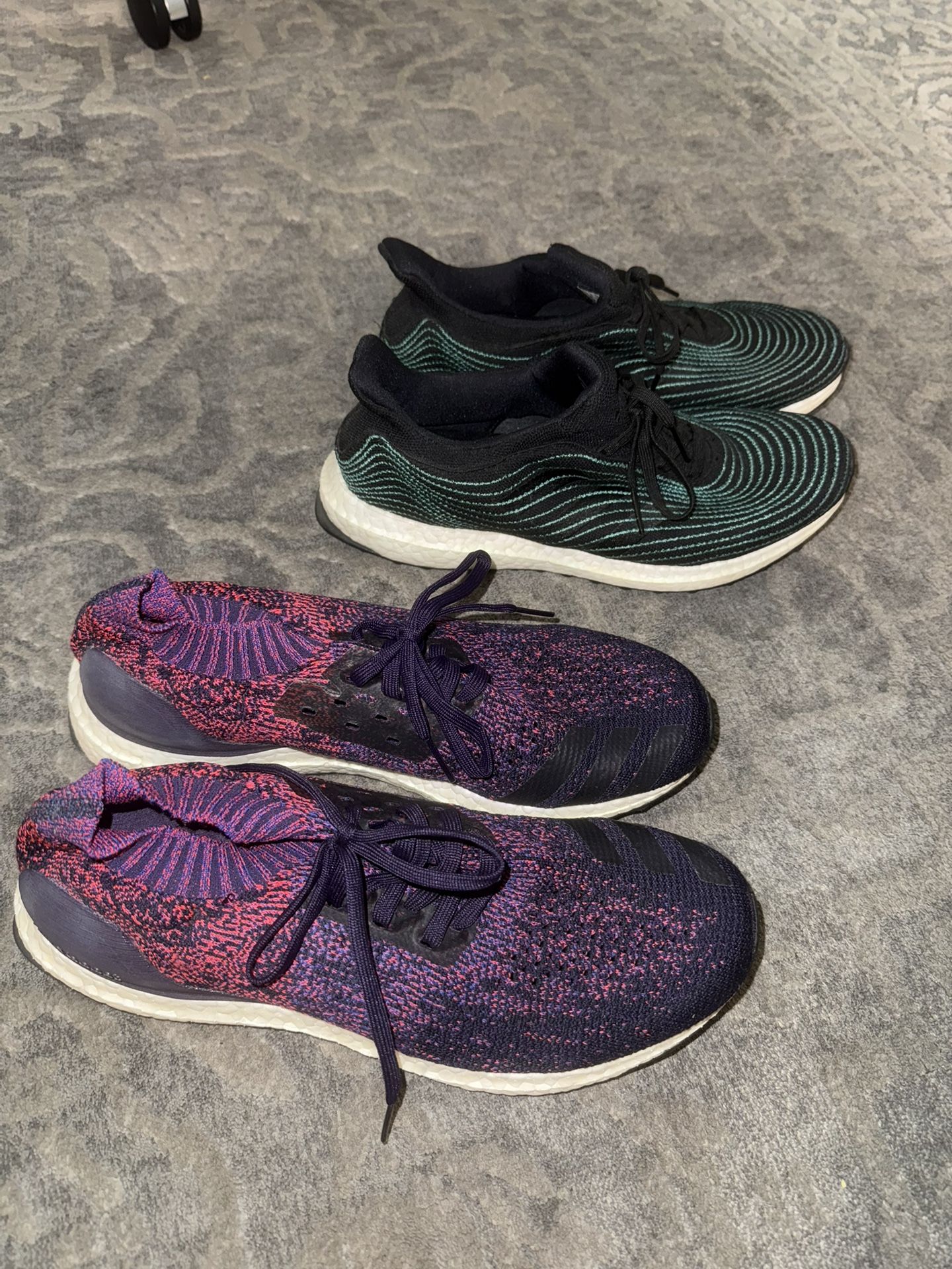Adidas Ultra Boost DNA Parley CORE BLACK & Adidas Ultra Boost Uncaged  Legend Purple