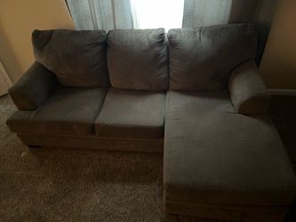 Gray Microfiber Sectional Sofa with Chaise