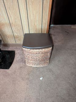 Small wicker ottoman