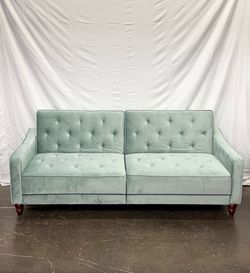 Tufted Sofa/couch/sleeper , light green velvet *Delivery Included *