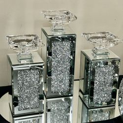 Beautiful Diamond Mirrored Candle Holders NEW *starting at $25