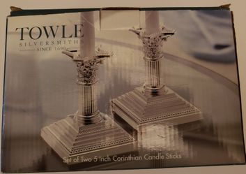 Towle New silver corinthian candle sticks 2