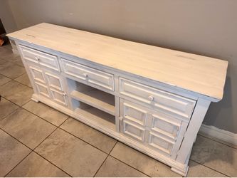 Rustic White Console Table / Media Buffet – Great Condition (2 Available!)