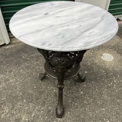 Cast Iron And Marble Table