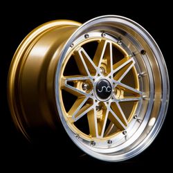JNC002 Gold Machined Face Wheels - 15"