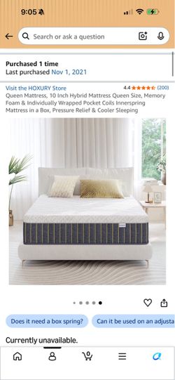 HOXURY Queen 10-Inch Hybrid Mattress