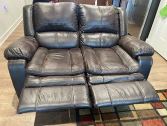 Leather Reclining Loveseat and Sofa Combo