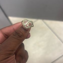 10k Gold Heart Rolex Ring Letter A