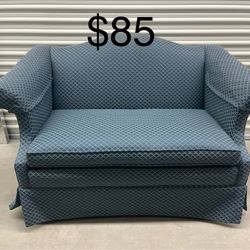 Blue Fabric Loveseat By Pennsylvania House