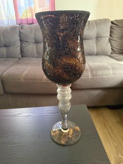 Mosaic Glass Hurricane Candle Holder