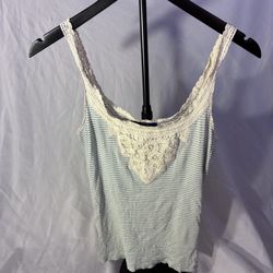 Polo Ralph Lauren Nautical Stripe Crochet Lace Front Tank Top