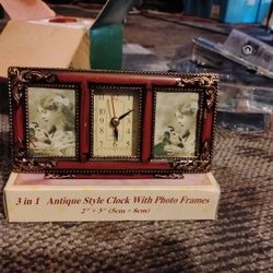 Antique Clock With Photo Frames