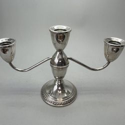 Vintage DUCHIN 925 Sterling Silver Weighted Candle Holder Candelabra, 484 Grams