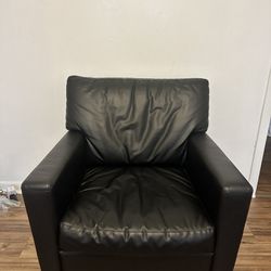 Black Faux Leather Couch- College Move Out Sale 