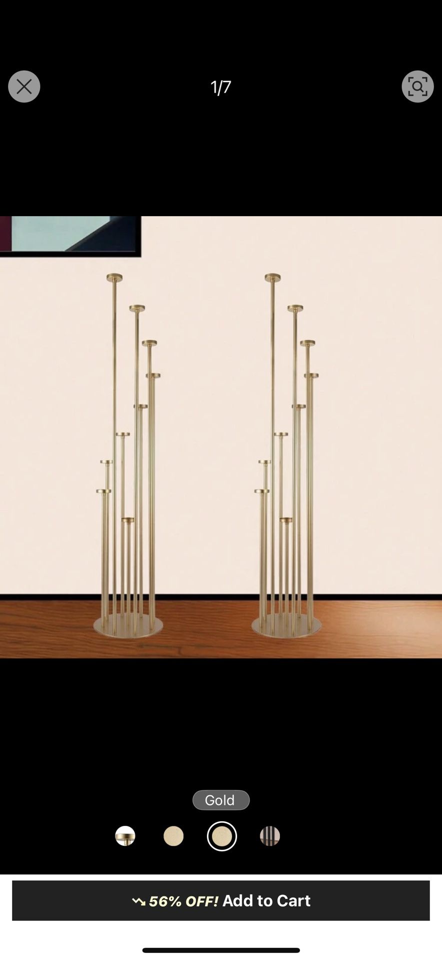 2 Gold Candle Holders