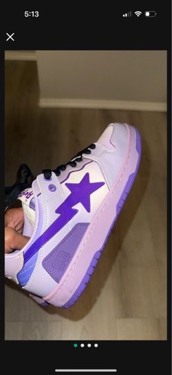 BAPE Sta Low-Top Sneakers White Purple