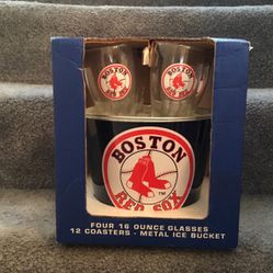 Red Sox Glasses/ Ice Bucket Set