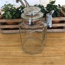 Large Octagon Jar with Glass Lid