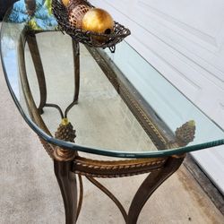 Vintage Large Glass Top Table! 