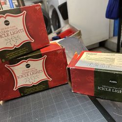 (3) Boxes Clear Icicle Lights
