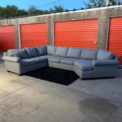 Gray U-Shaped Sectional Couch with Cuddler - FREE DELIVERY!