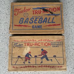 2 “TUDOR” 1960ish Electric Football & Baseball Games. Complete. Pre Owned. Works