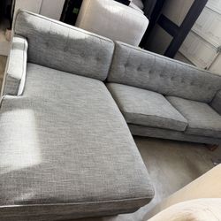 High-quality Kasala sectional sofa with chaise lounge in a modern gray fabric Couch 