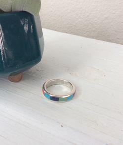 SILVER AND STONE RING