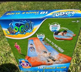 Bestway H2OGO! 18' Triple Water Slip N and Slide Kid's Pool Toys Outdoor SummerFirm $40 Enjoy a wild and fun time outdoors and a wet ride with the H2O