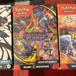 Phantasmal Flames, Black Bolt, Surging Sparks Booster Bundles SEALED!